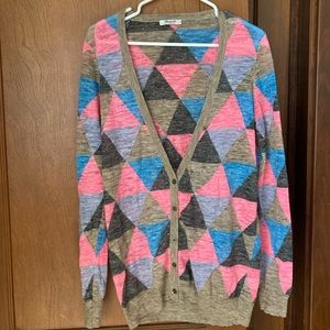 Madewell Neon & Neutral Geo Cardigan